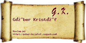 Góber Kristóf névjegykártya